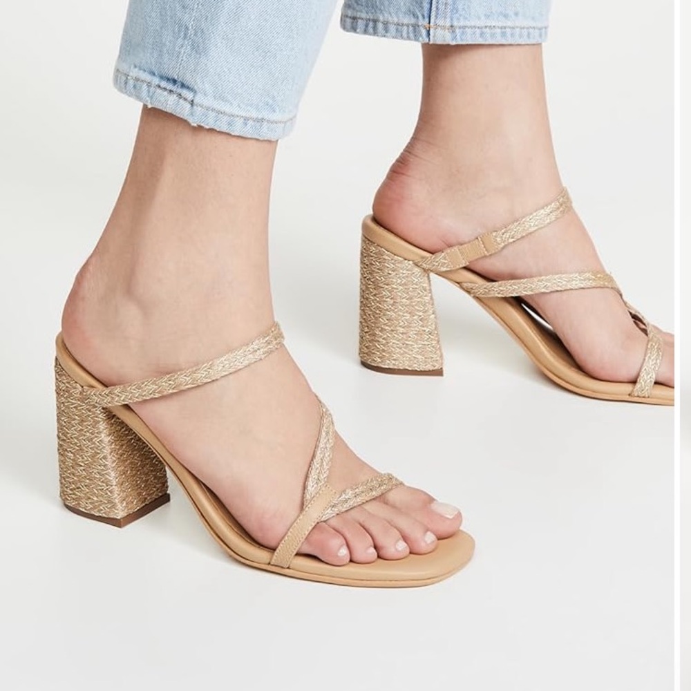 COPY - Gold KAANAS straps heel sandal - never worn - size 5
